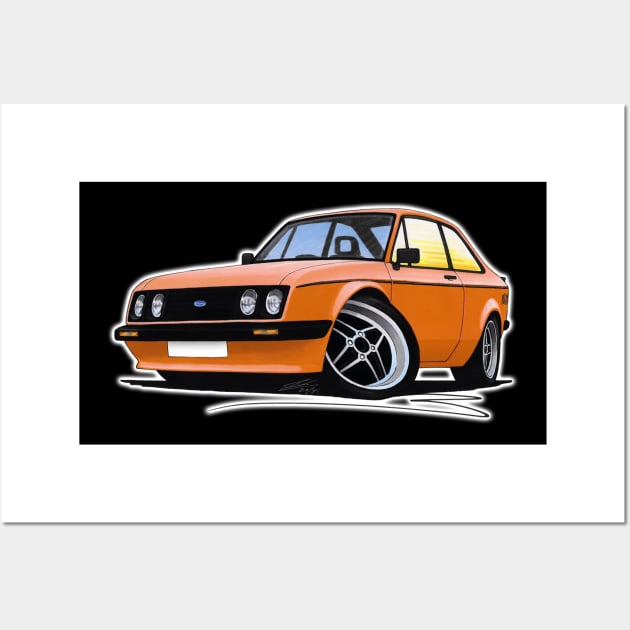 Ford Escort (Mk2) RS2000 Orange Wall Art by y30man5